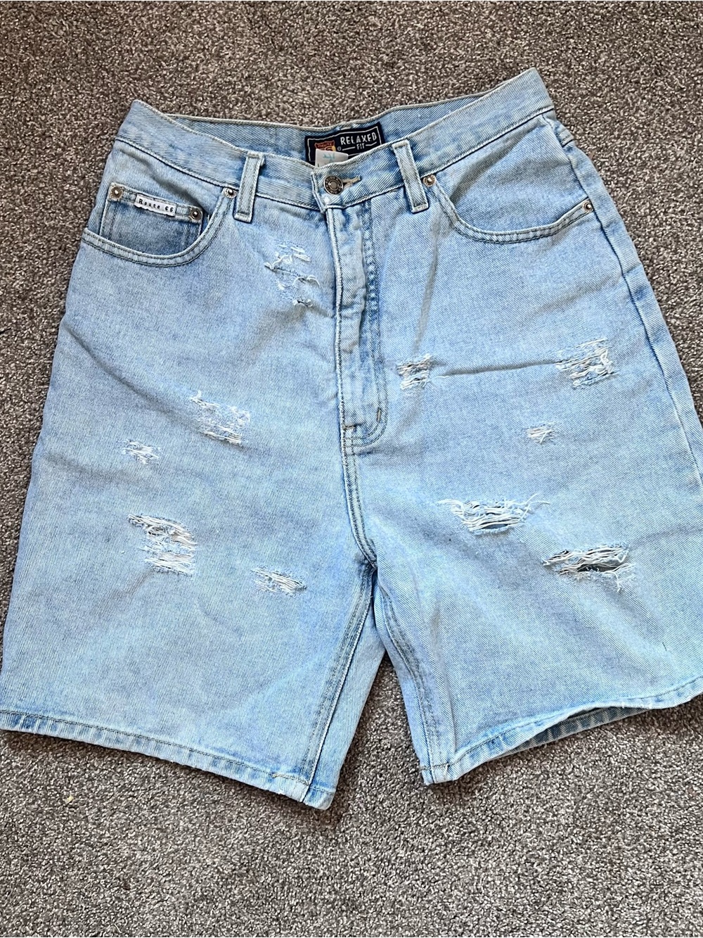 Vintage Super high waisted Route 66 “relaxed fit “Distressed shorts 🩳 ❤️